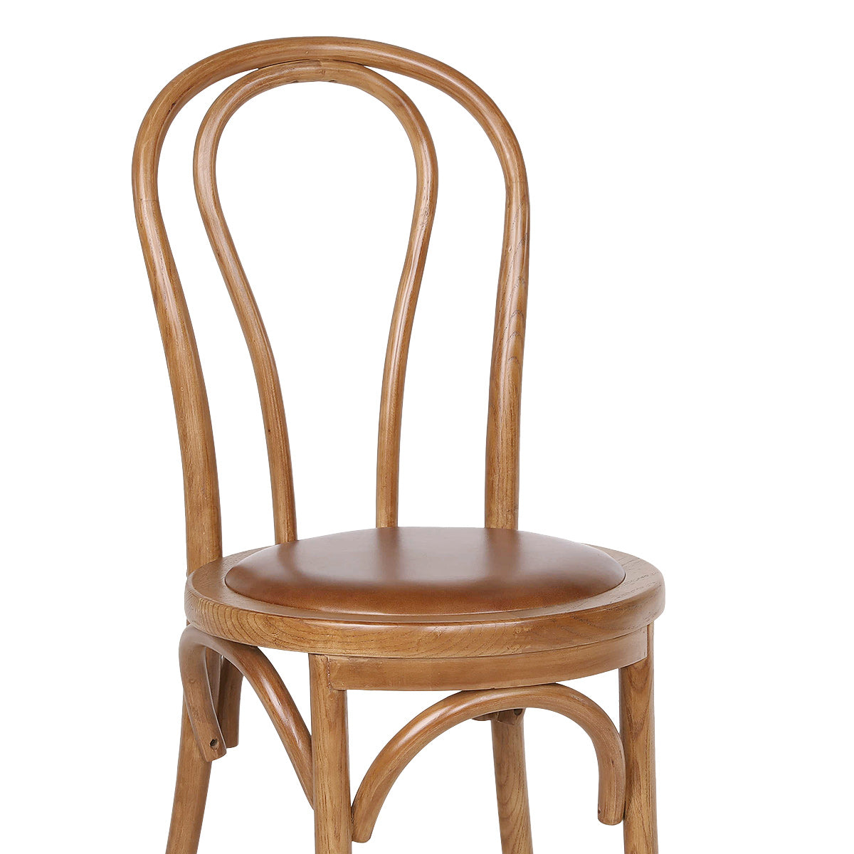 Henri Walnut Bistro Chair Brown Real Leather