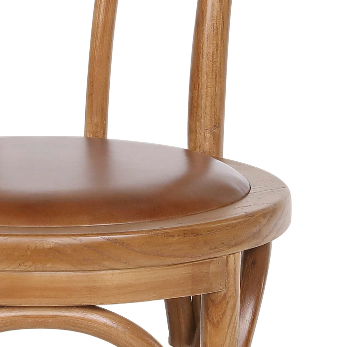 Henri Walnut Bistro Chair Brown Real Leather