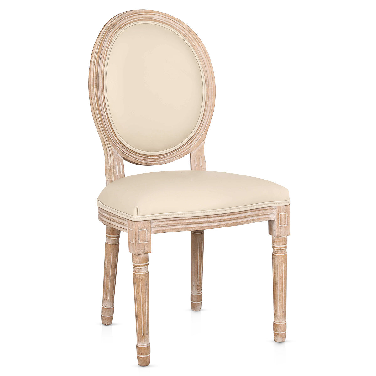 Louis Dining Cream Real Leather