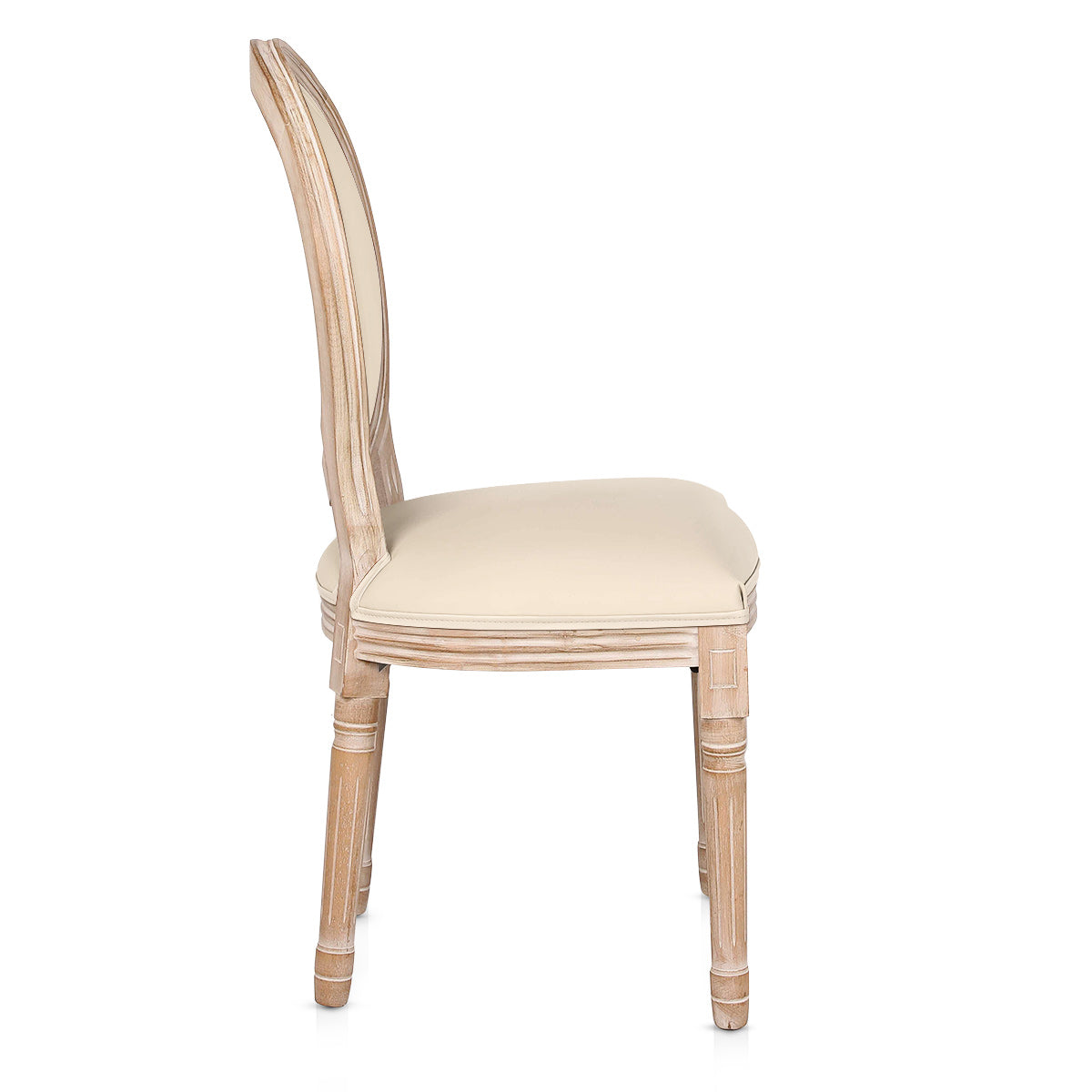 Louis Dining Cream Real Leather