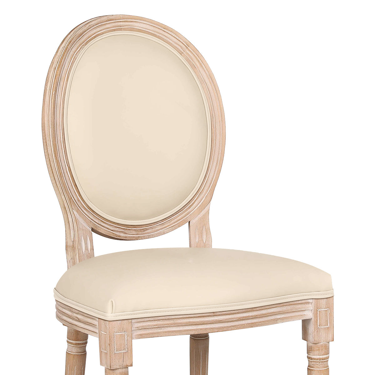 Louis Dining Cream Real Leather