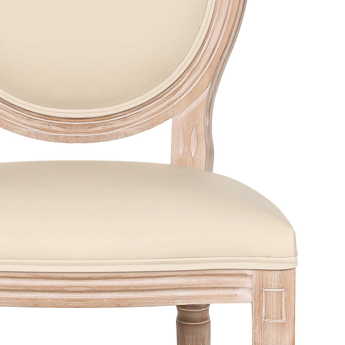 Louis Dining Cream Real Leather