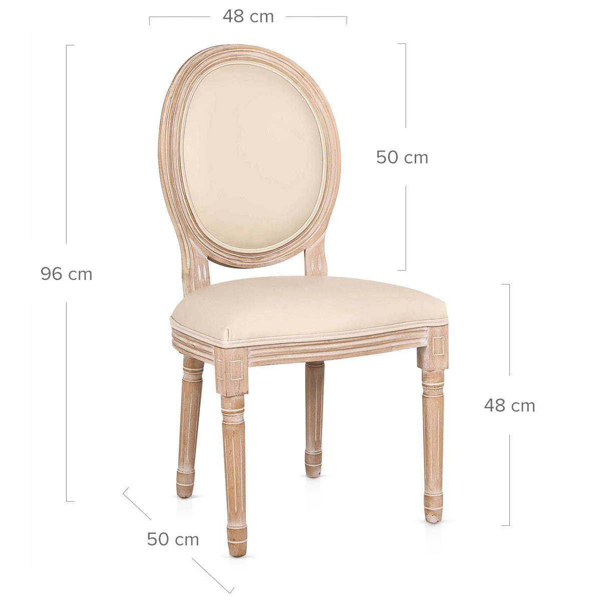 Louis Dining Cream Real Leather
