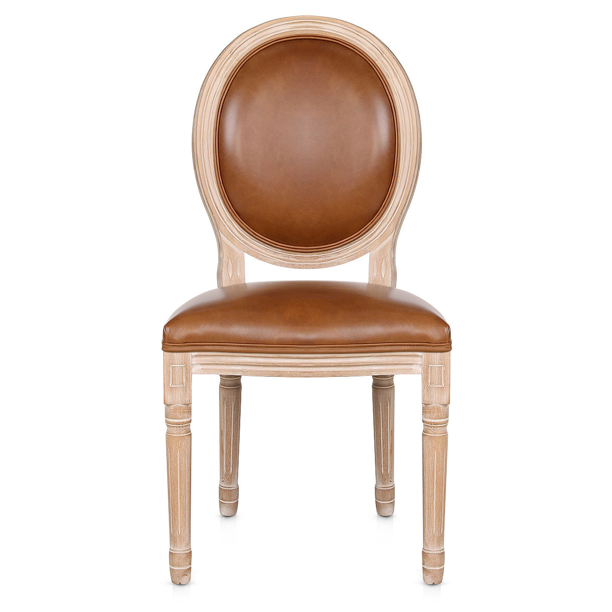 Louis Dining Brown Real Leather