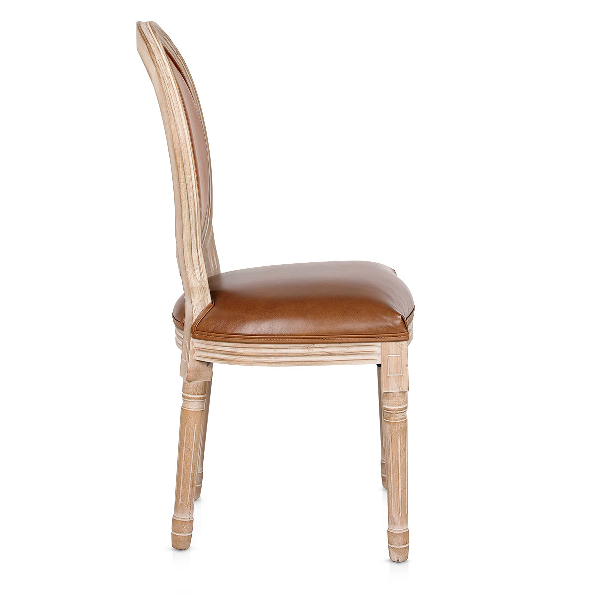 Louis Dining Brown Real Leather