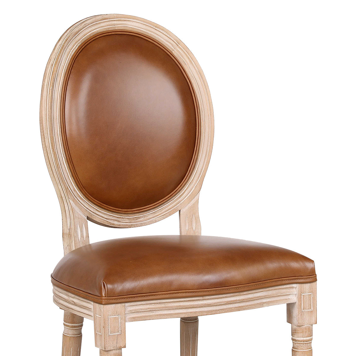 Louis Dining Brown Real Leather