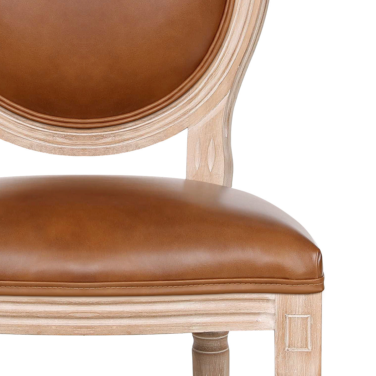 Louis Dining Brown Real Leather