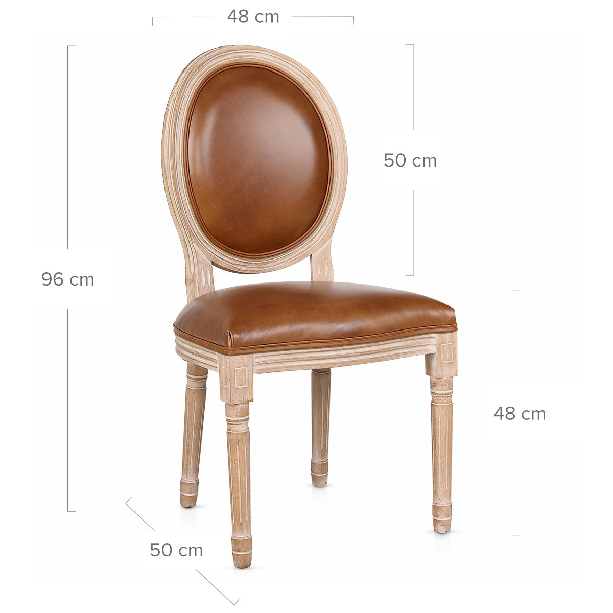 Louis Dining Brown Real Leather