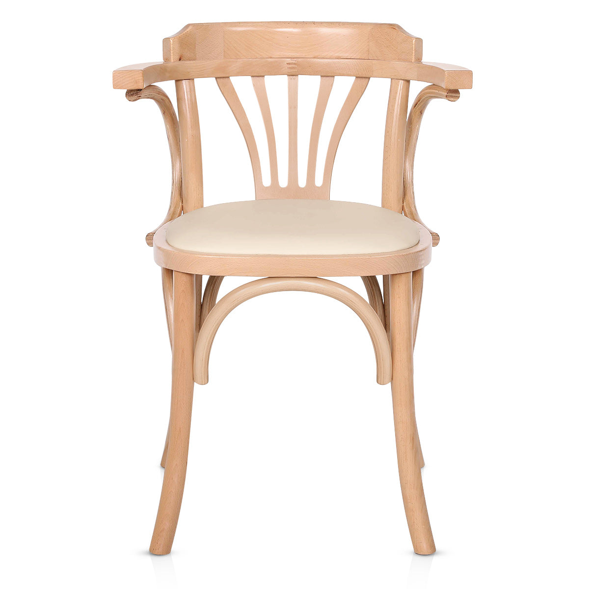 Chaise Cannage Cuir Véritable - Jules Crème