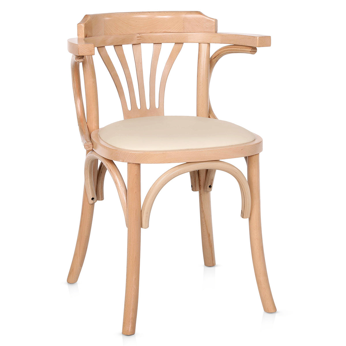 Chaise Cannage Cuir Véritable - Jules Crème