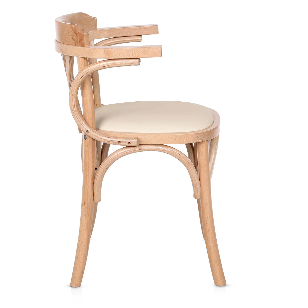 Chaise Cannage Cuir Véritable - Jules Crème