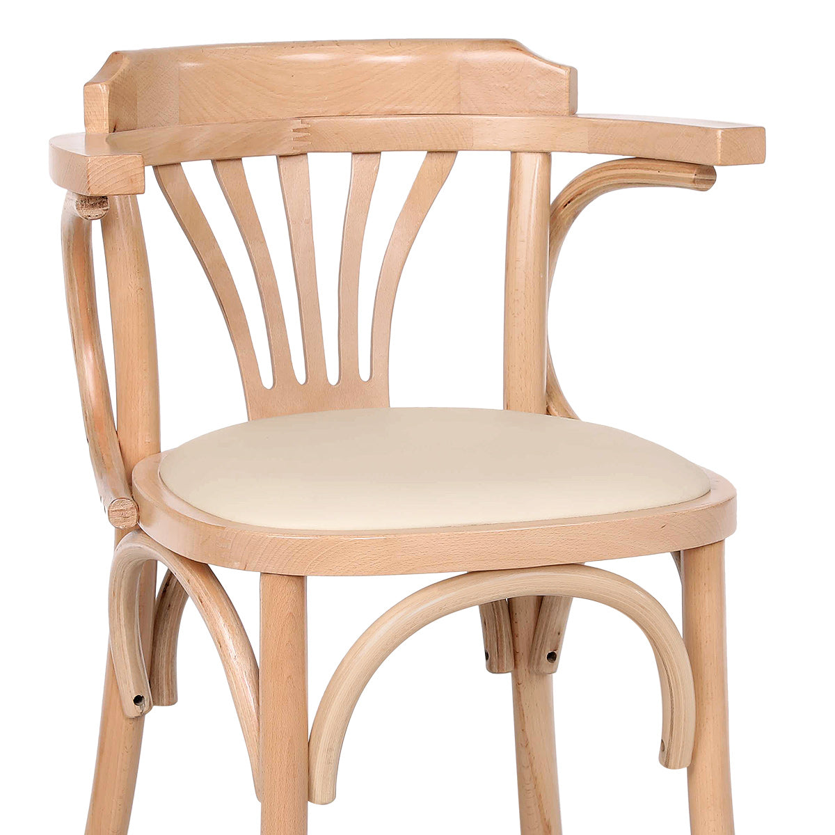 Chaise Cannage Cuir Véritable - Jules Crème