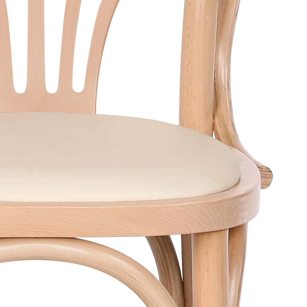 Chaise Cannage Cuir Véritable - Jules Crème