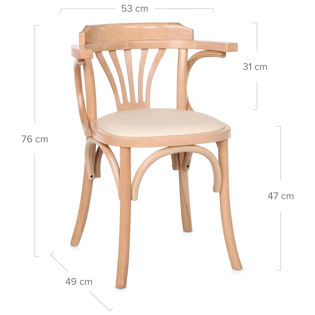 Chaise Cannage Cuir Véritable - Jules Crème