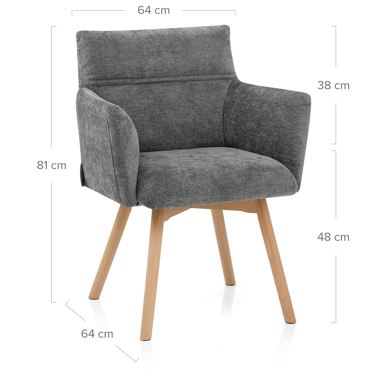 Chaise Tissu - Mica Gris Foncé