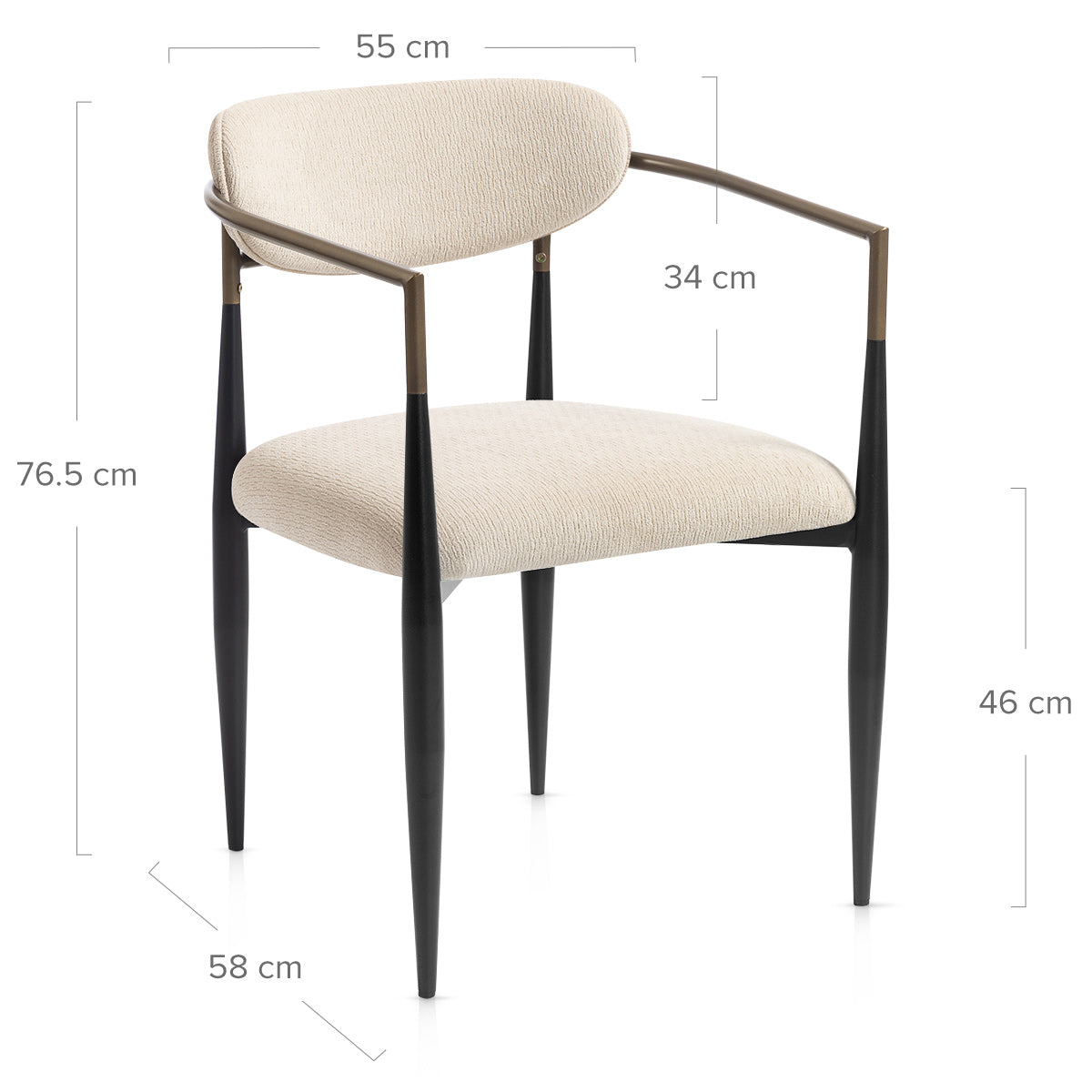 Lumix Dining Chair Cream Fabric