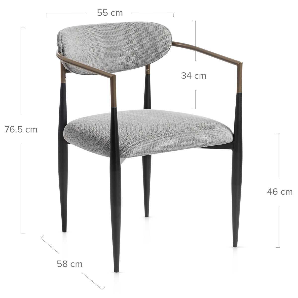 Lumix Dining Chair Grey Fabric