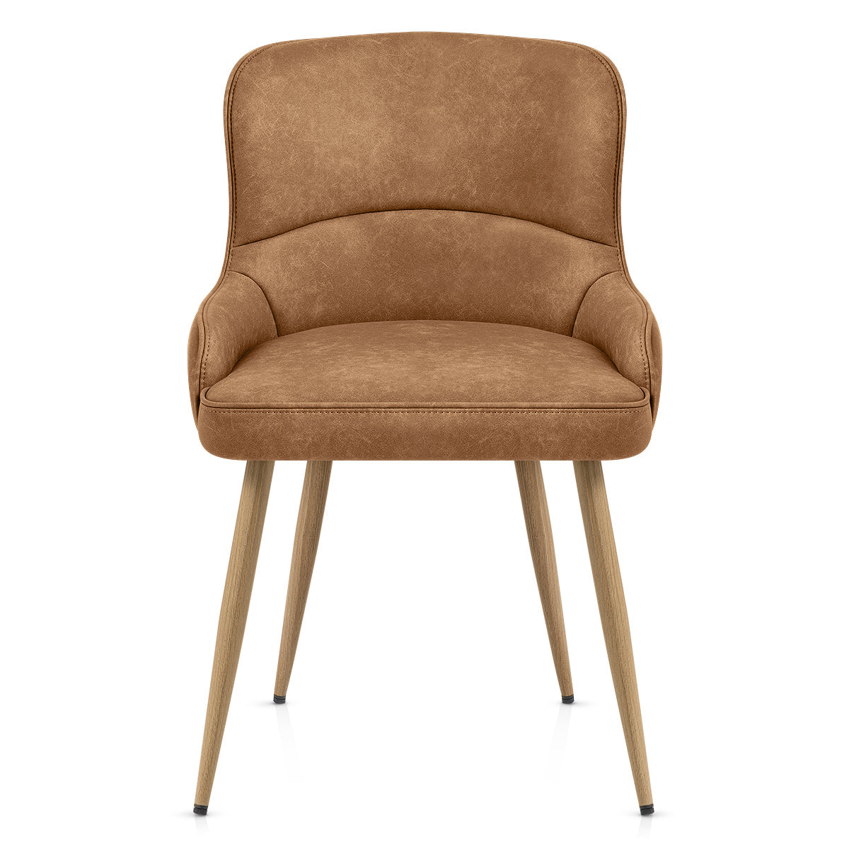 Chaise Métal Faux Cuir - Tropea Marron