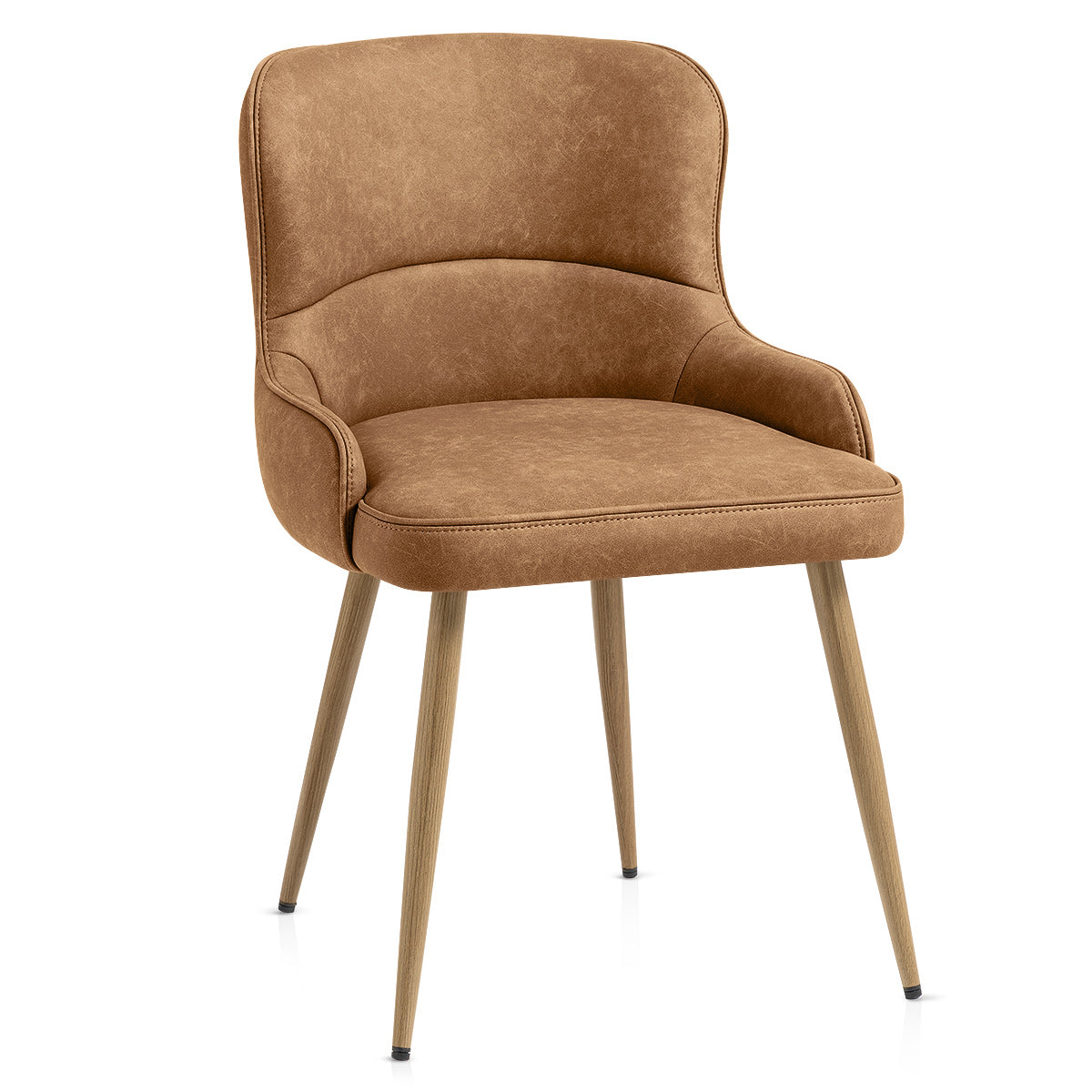 Chaise Métal Faux Cuir - Tropea Marron