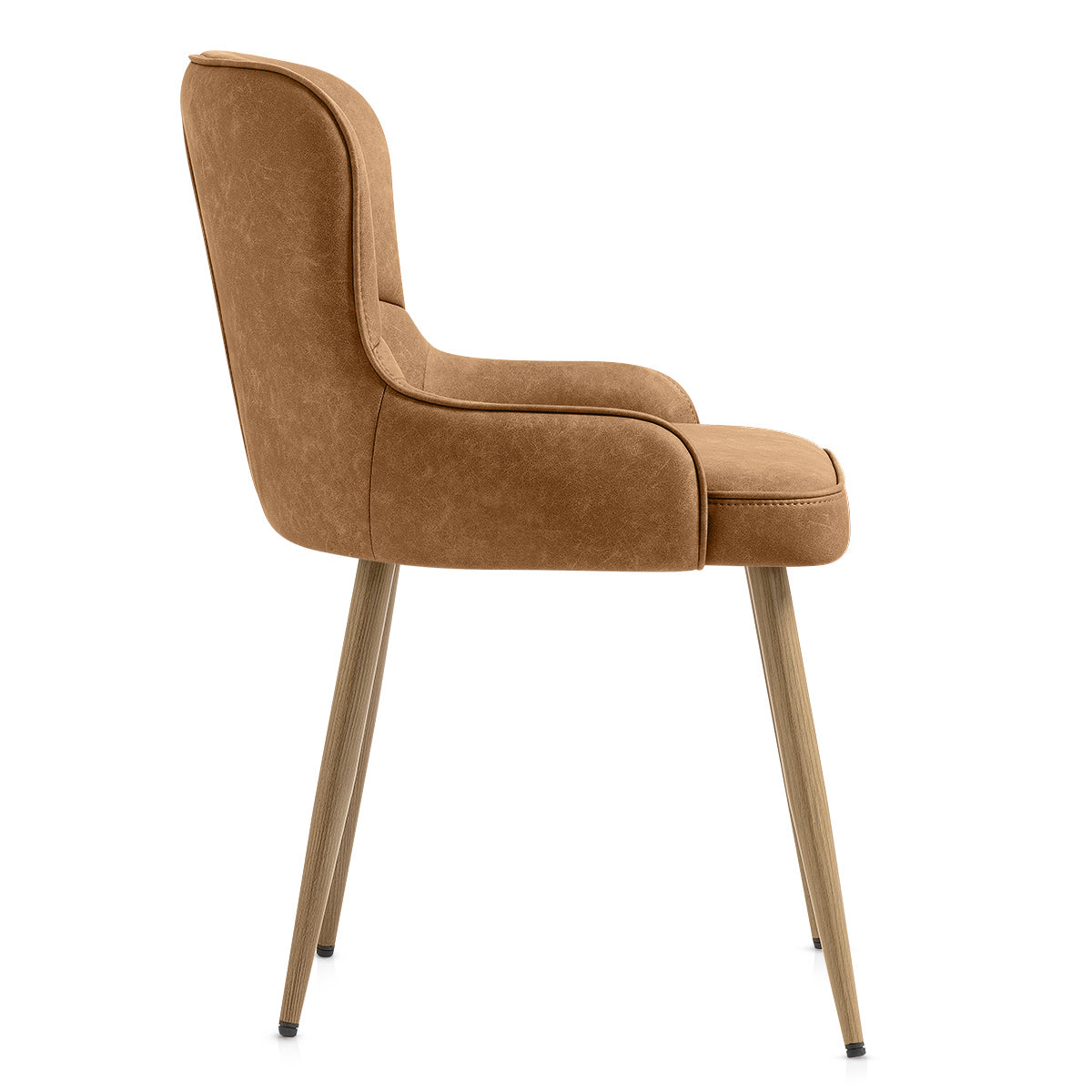 Chaise Métal Faux Cuir - Tropea Marron