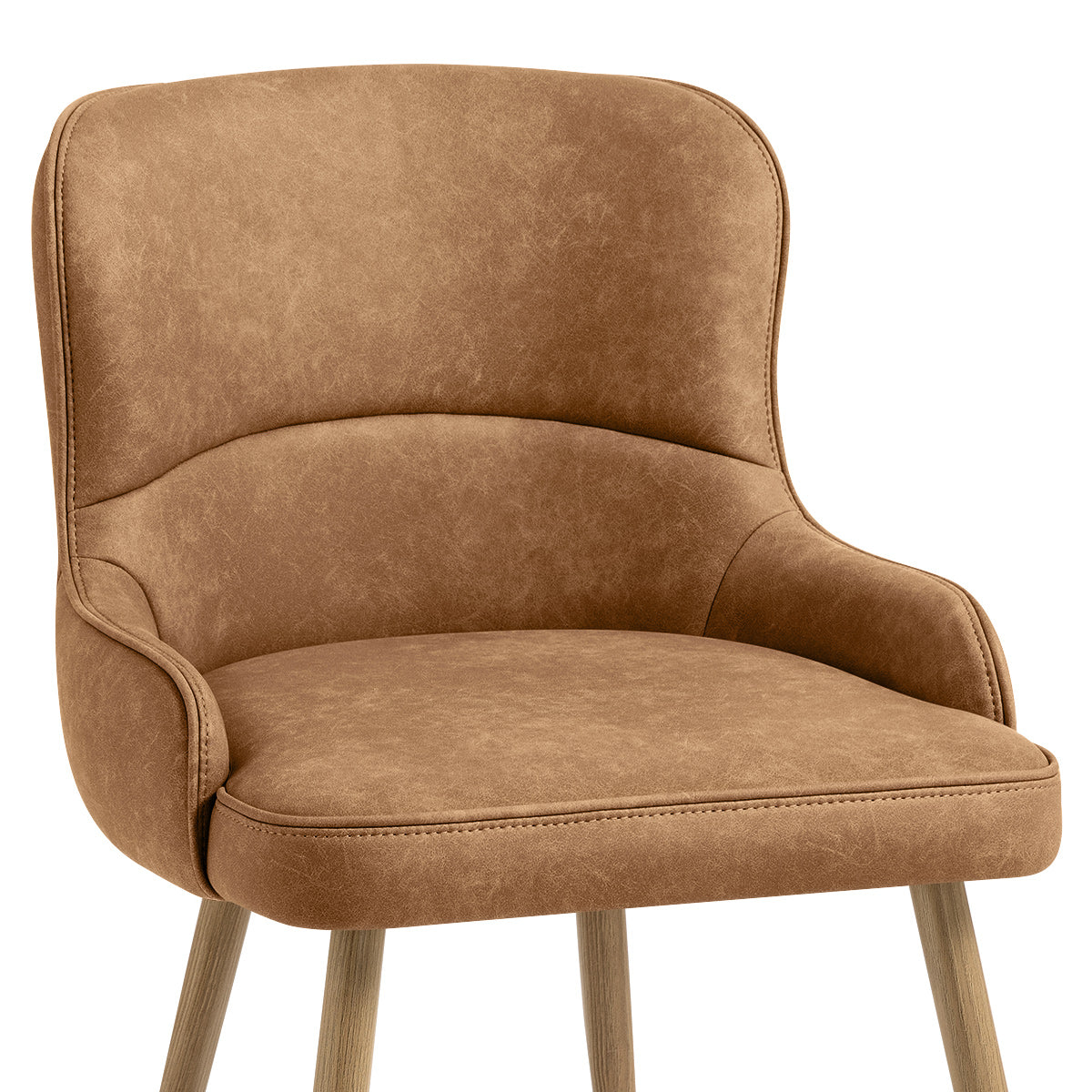 Chaise Métal Faux Cuir - Tropea Marron