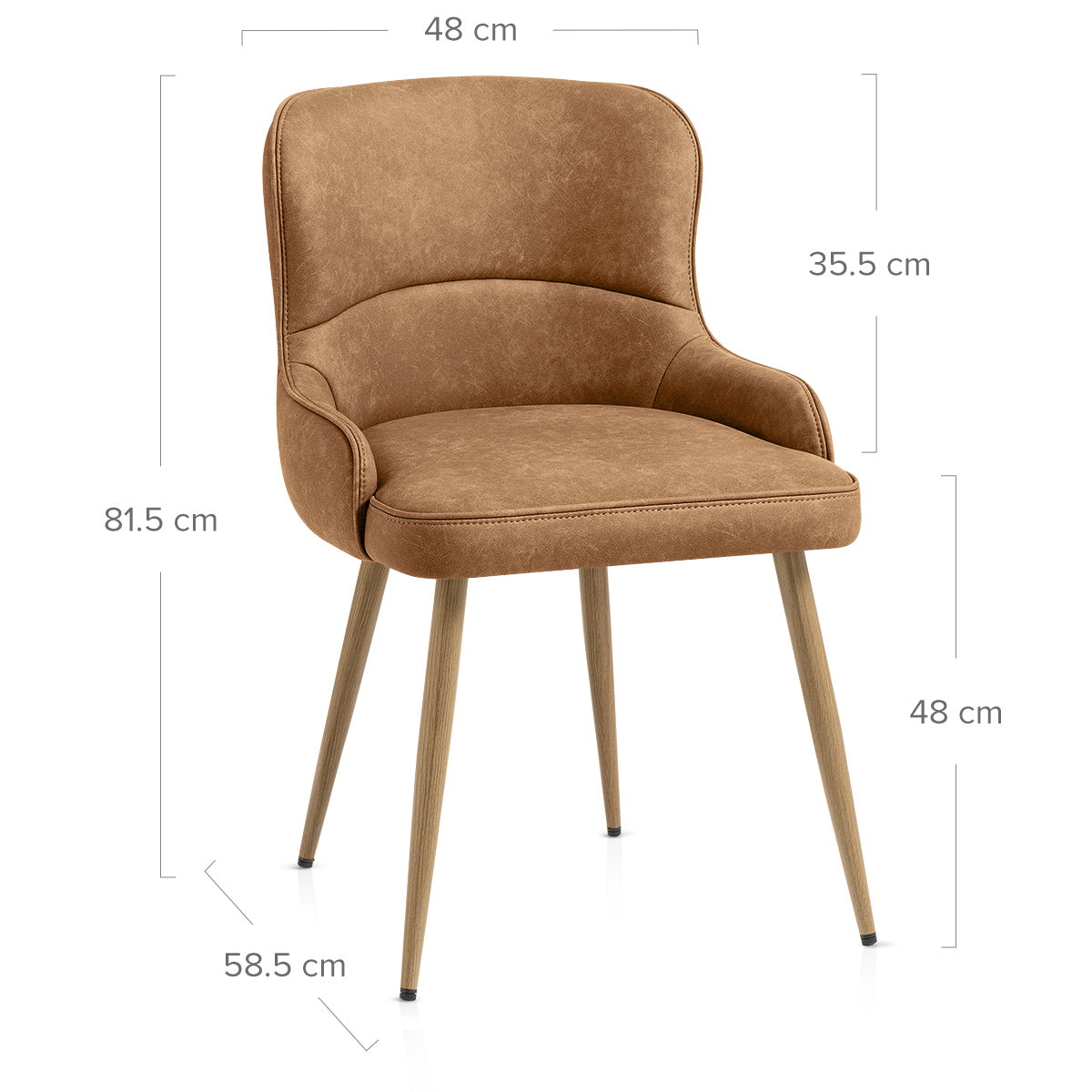 Chaise Métal Faux Cuir - Tropea Marron