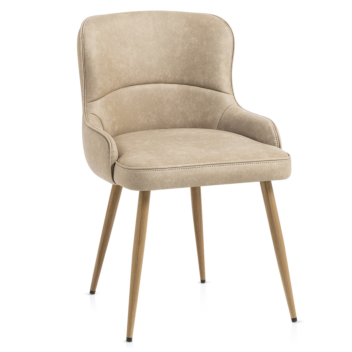 Chaise Métal Faux Cuir - Tropea Taupe