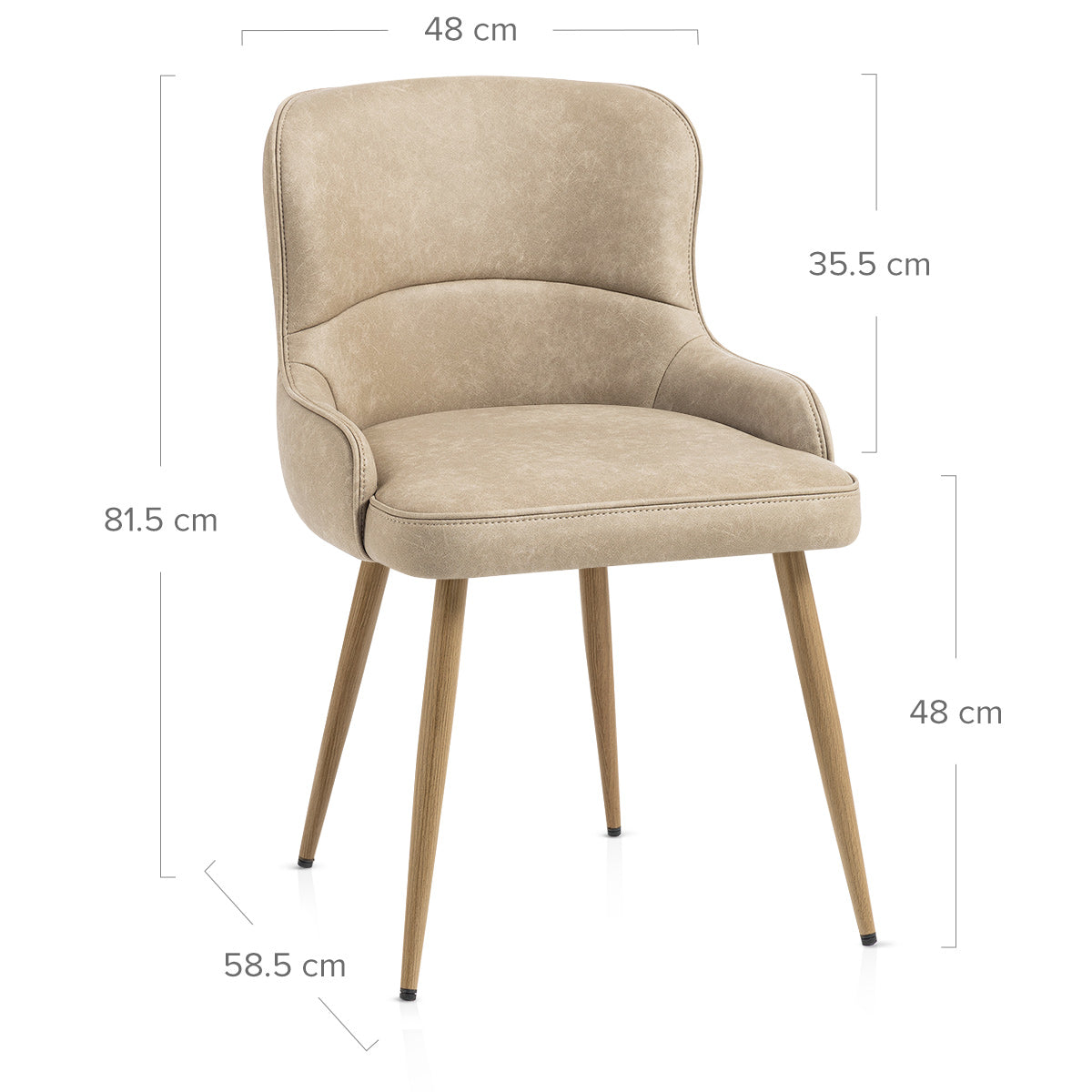 Chaise Métal Faux Cuir - Tropea Taupe