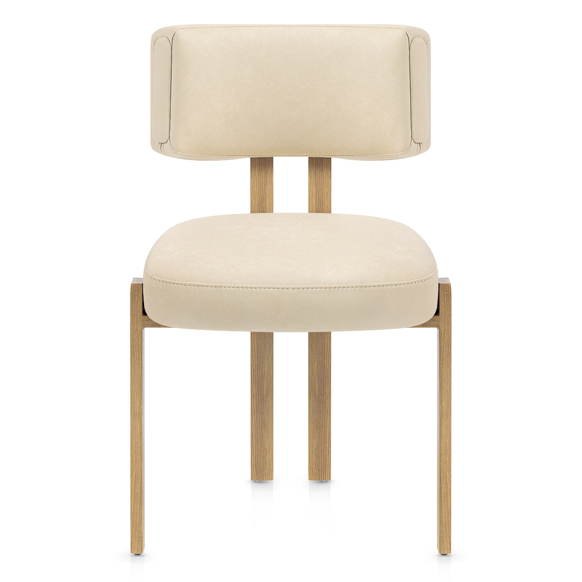 Chaise Métal Faux Cuir - Mira Crème