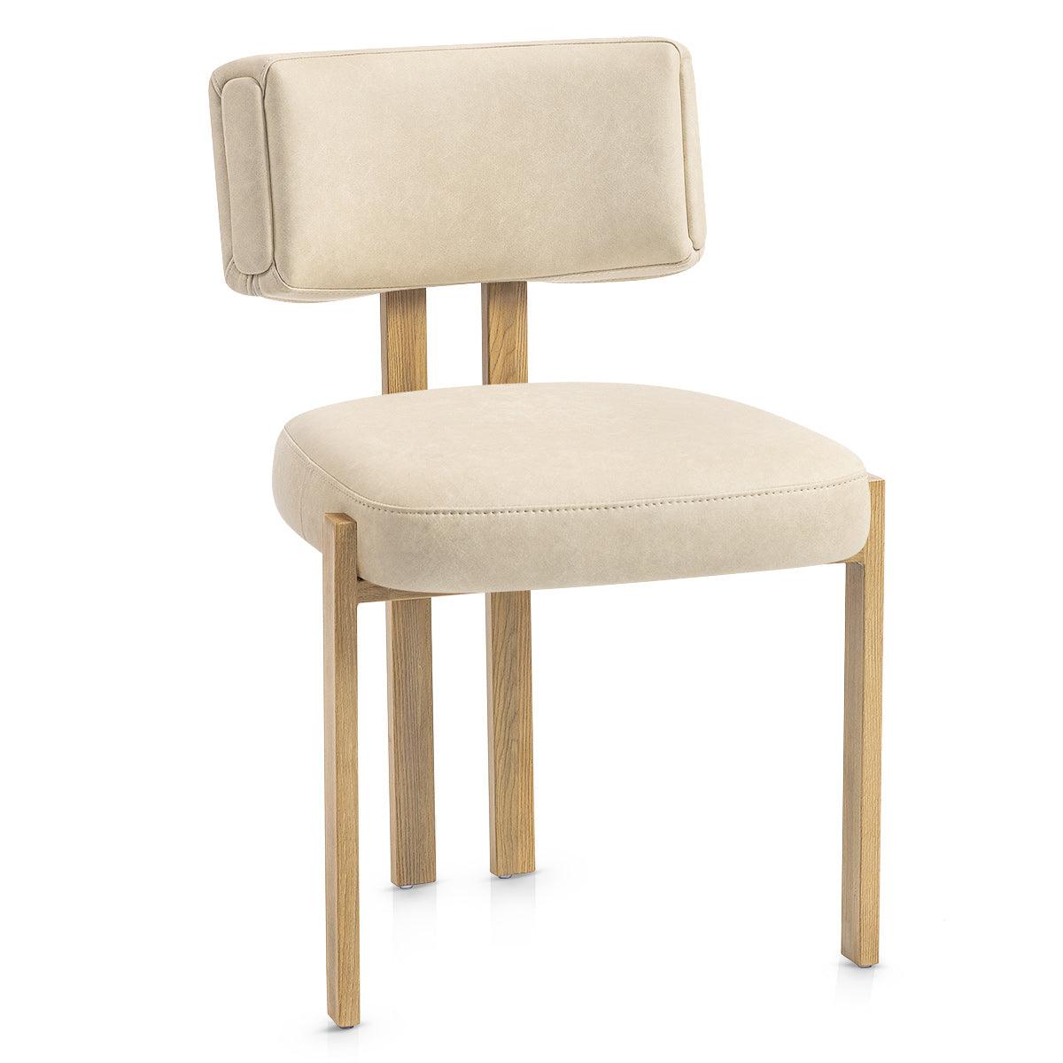 Chaise Métal Faux Cuir - Mira Crème