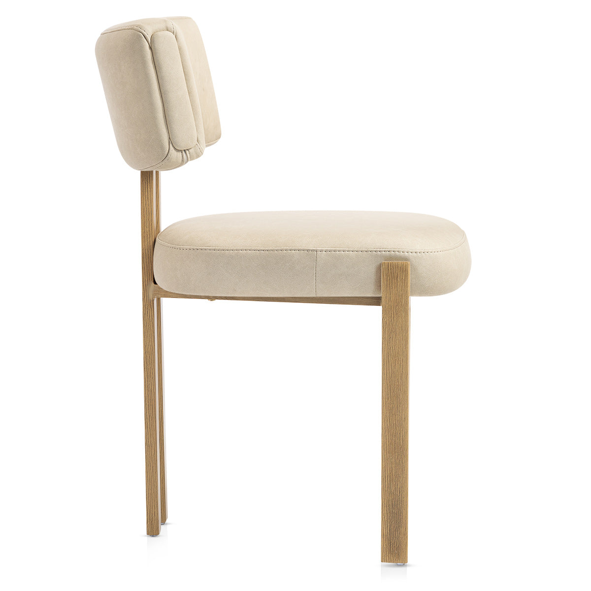 Chaise Métal Faux Cuir - Mira Crème