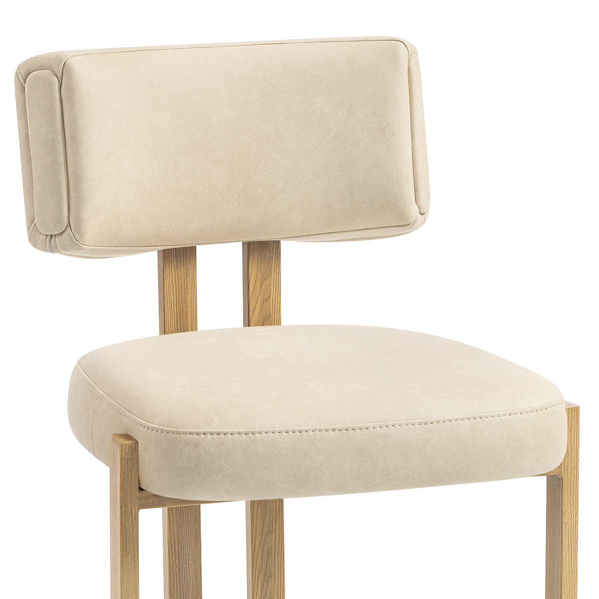 Chaise Métal Faux Cuir - Mira Crème