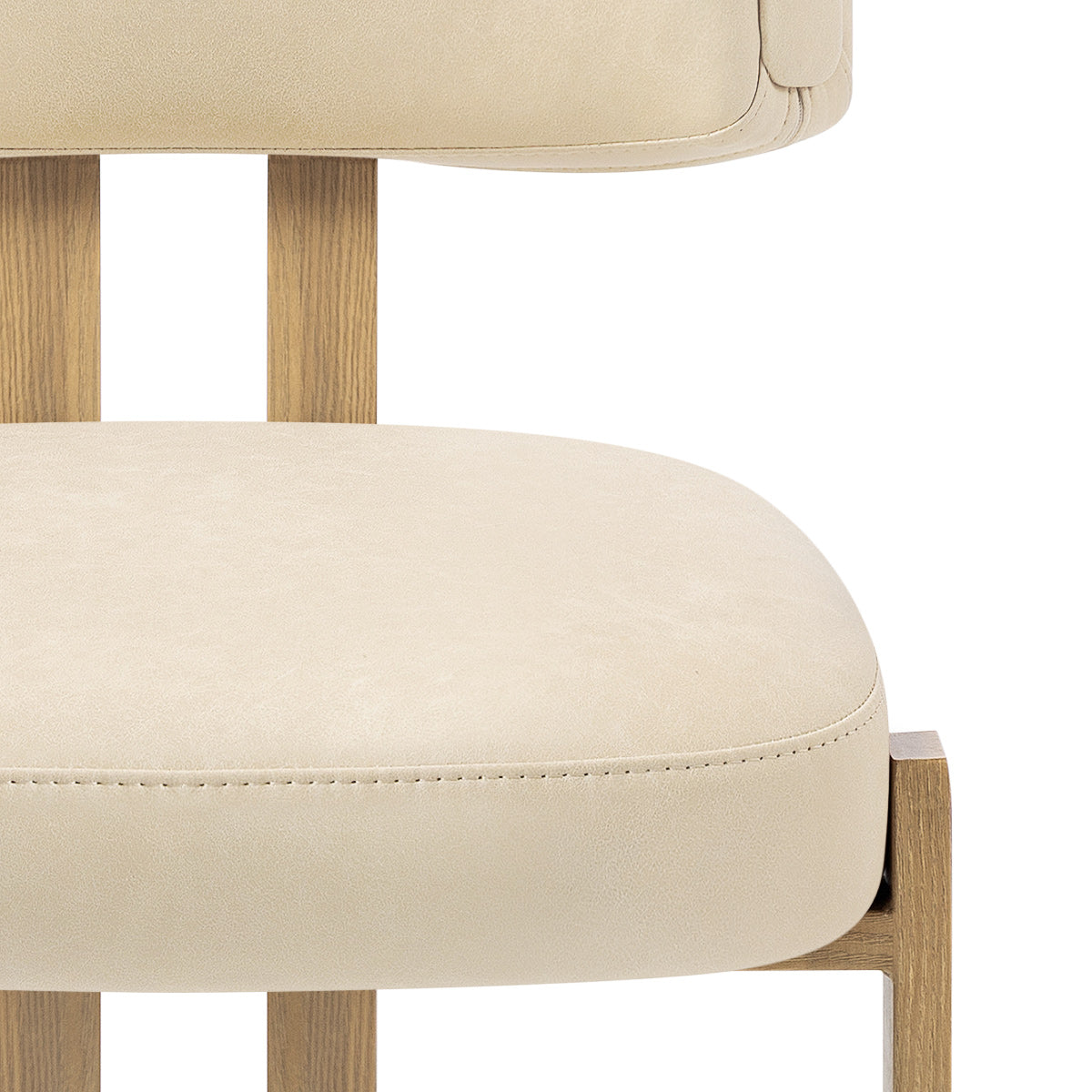 Chaise Métal Faux Cuir - Mira Crème