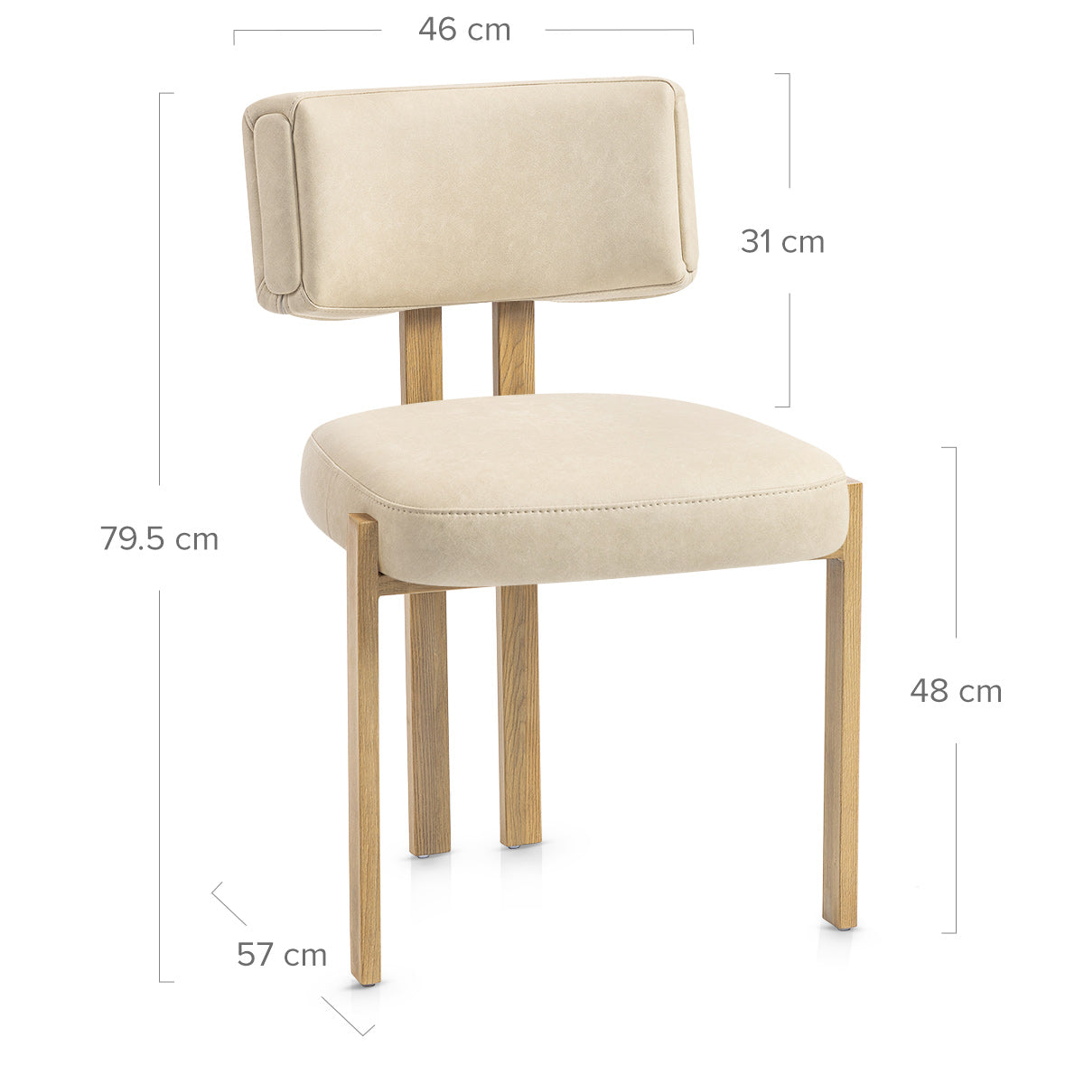 Chaise Métal Faux Cuir - Mira Crème