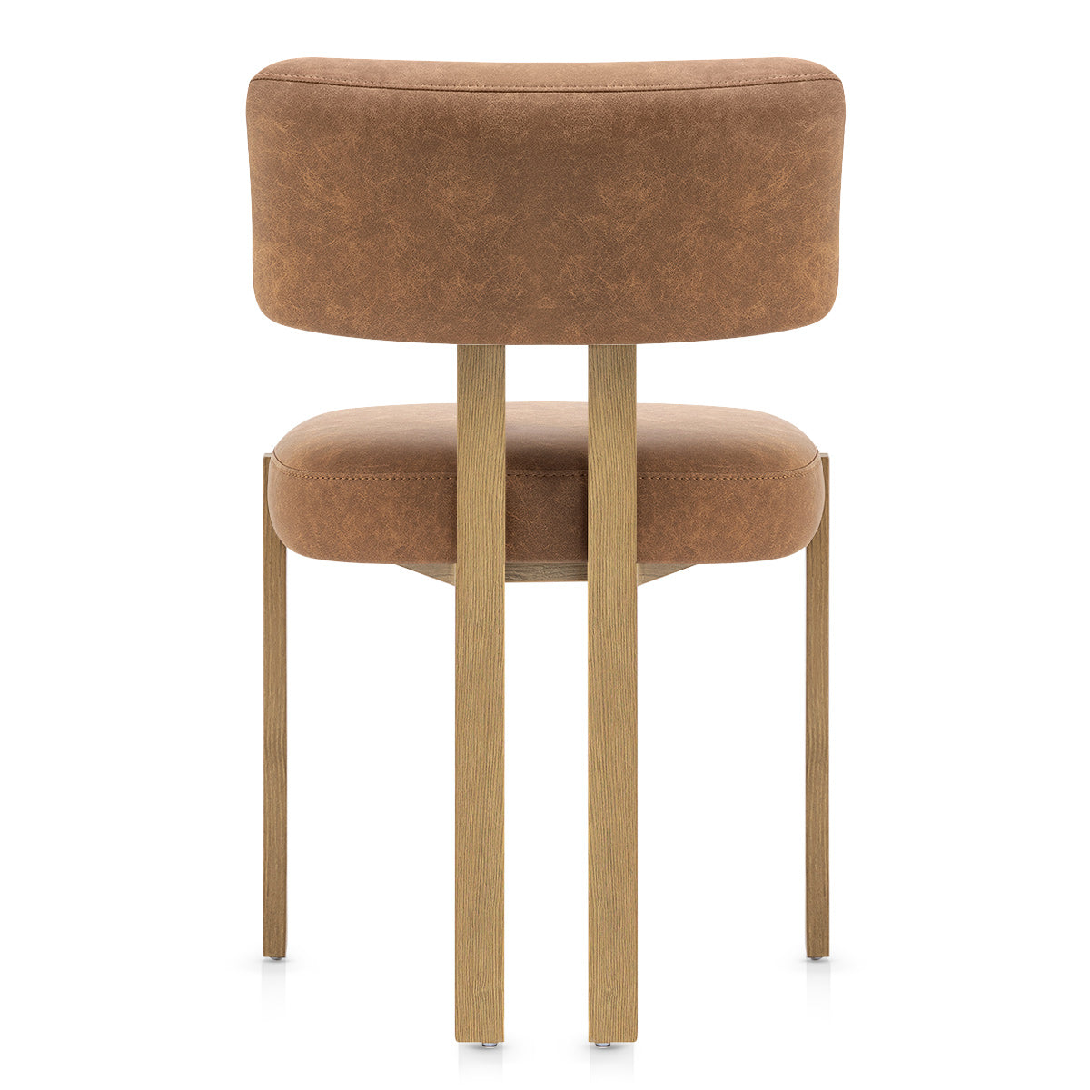 Chaise Métal Faux Cuir - Mira Marron