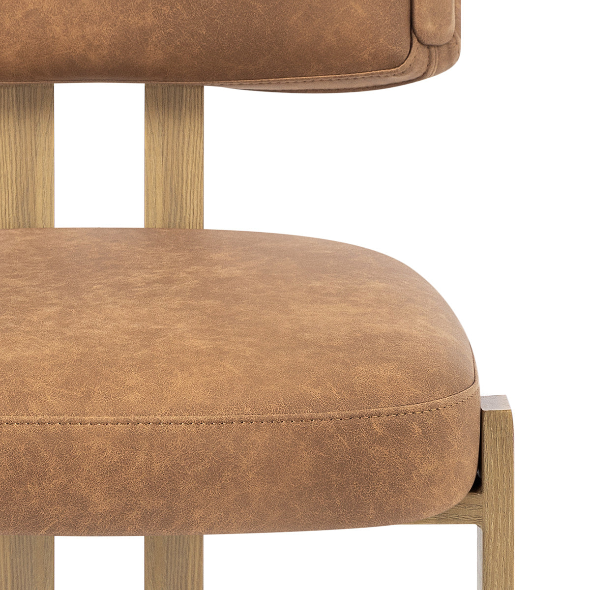 Chaise Métal Faux Cuir - Mira Marron