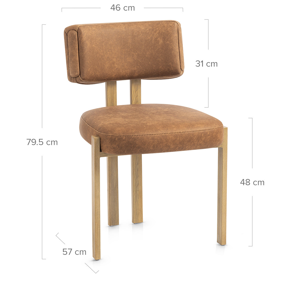 Chaise Métal Faux Cuir - Mira Marron