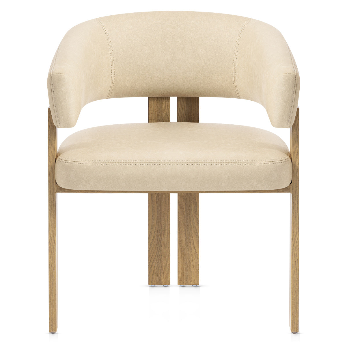 Chaise Métal Faux Cuir - Polo Crème