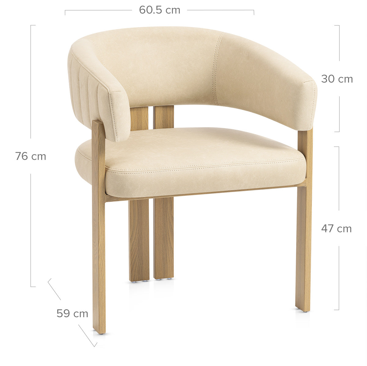 Chaise Métal Faux Cuir - Polo Crème