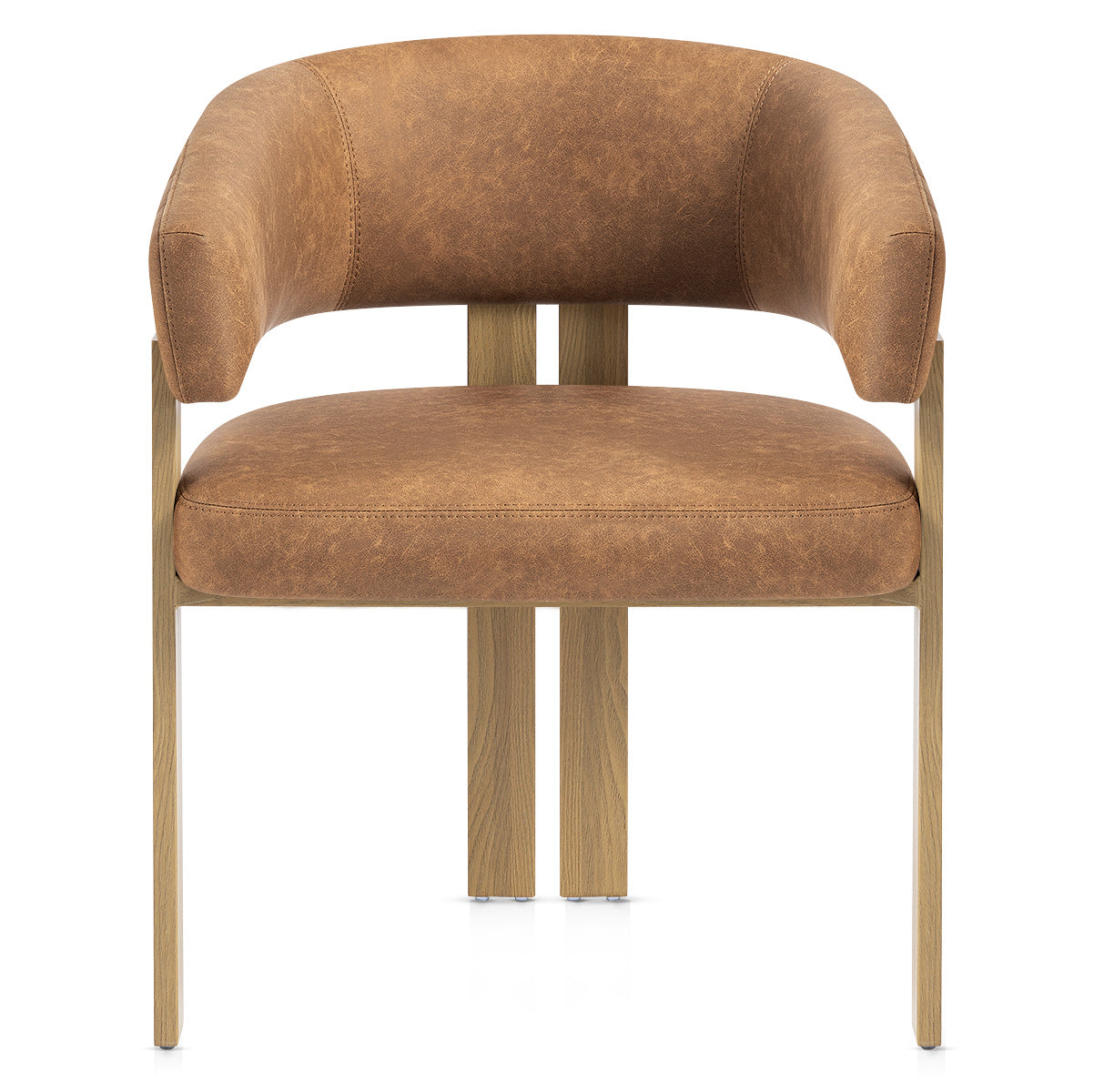 Chaise Métal Faux Cuir - Polo Marron