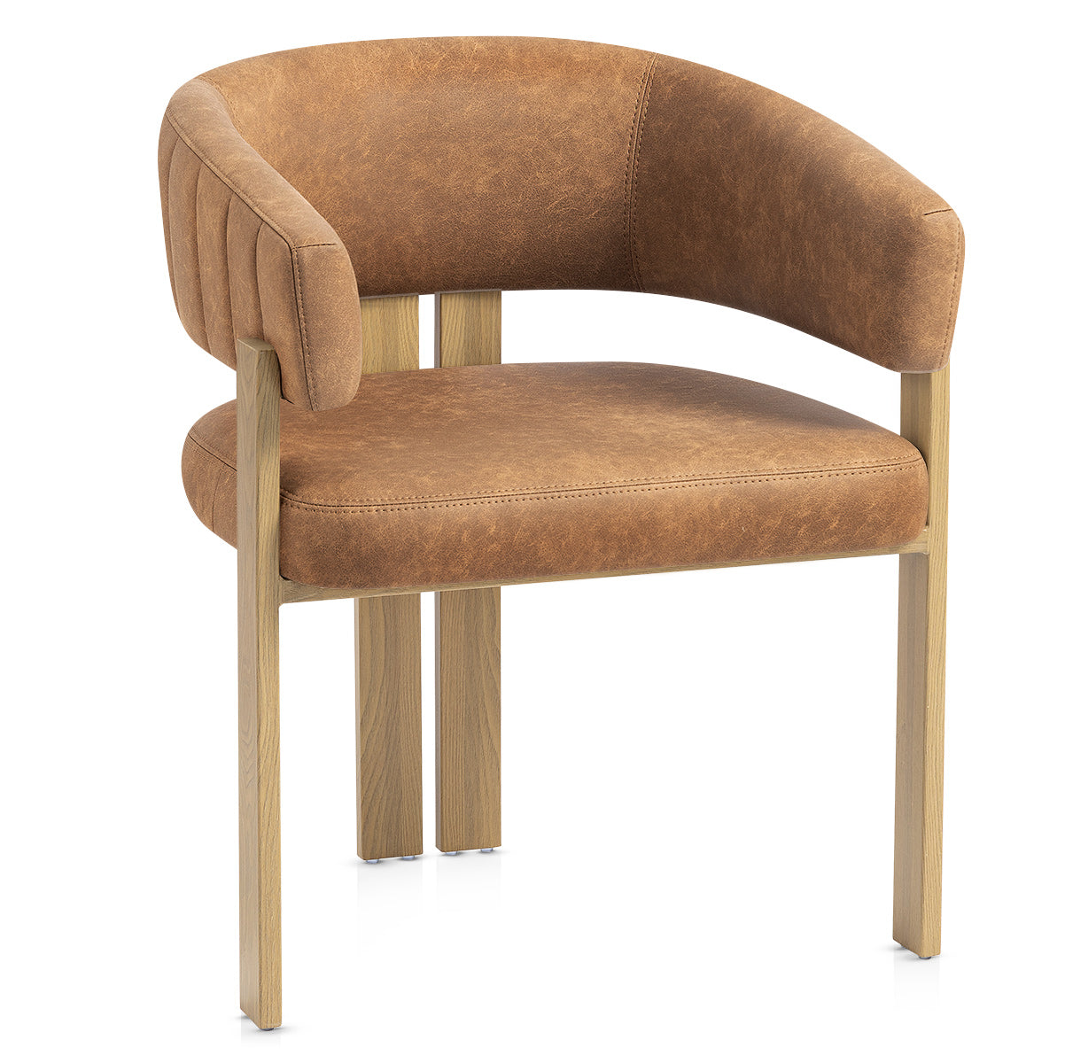 Chaise Métal Faux Cuir - Polo Marron