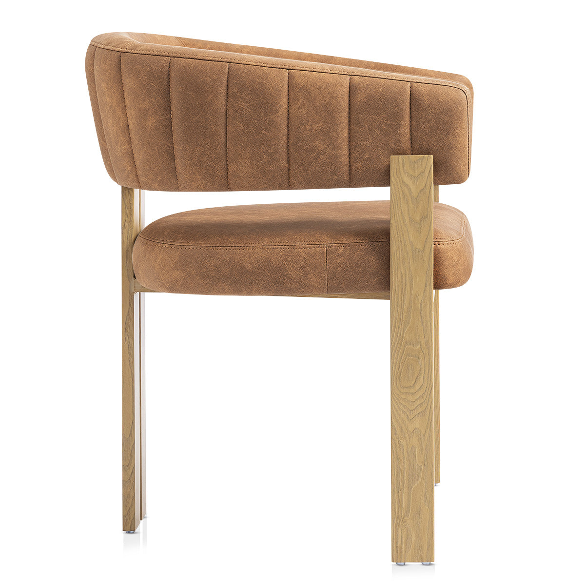 Chaise Métal Faux Cuir - Polo Marron