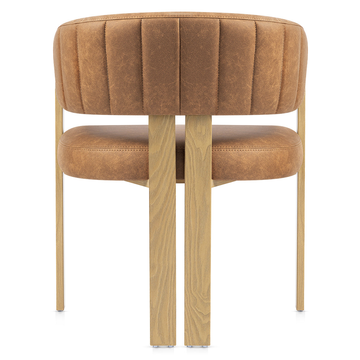 Chaise Métal Faux Cuir - Polo Marron