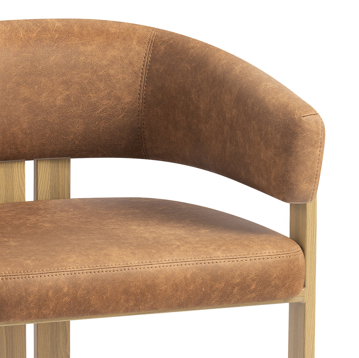 Chaise Métal Faux Cuir - Polo Marron