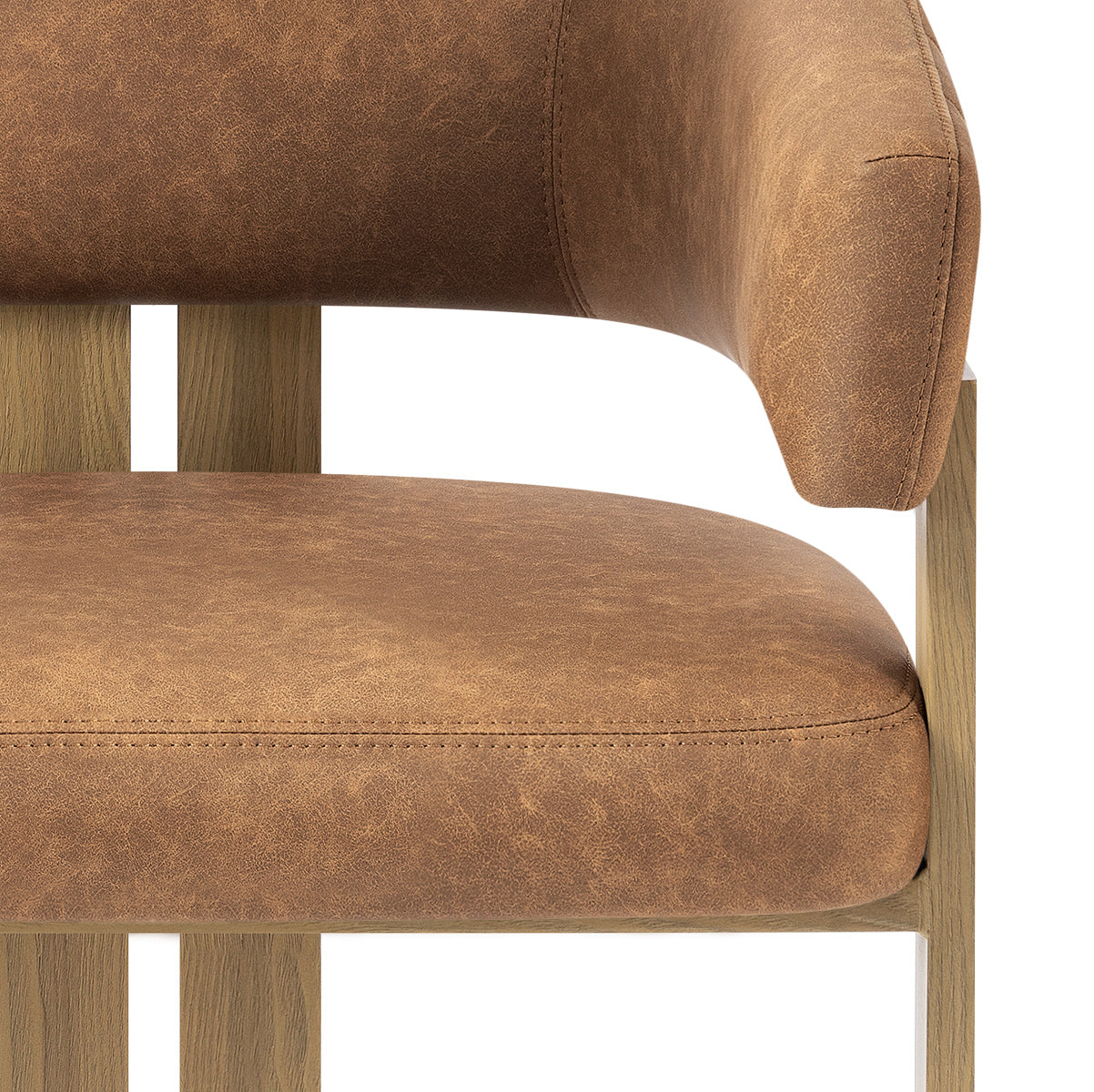 Chaise Métal Faux Cuir - Polo Marron