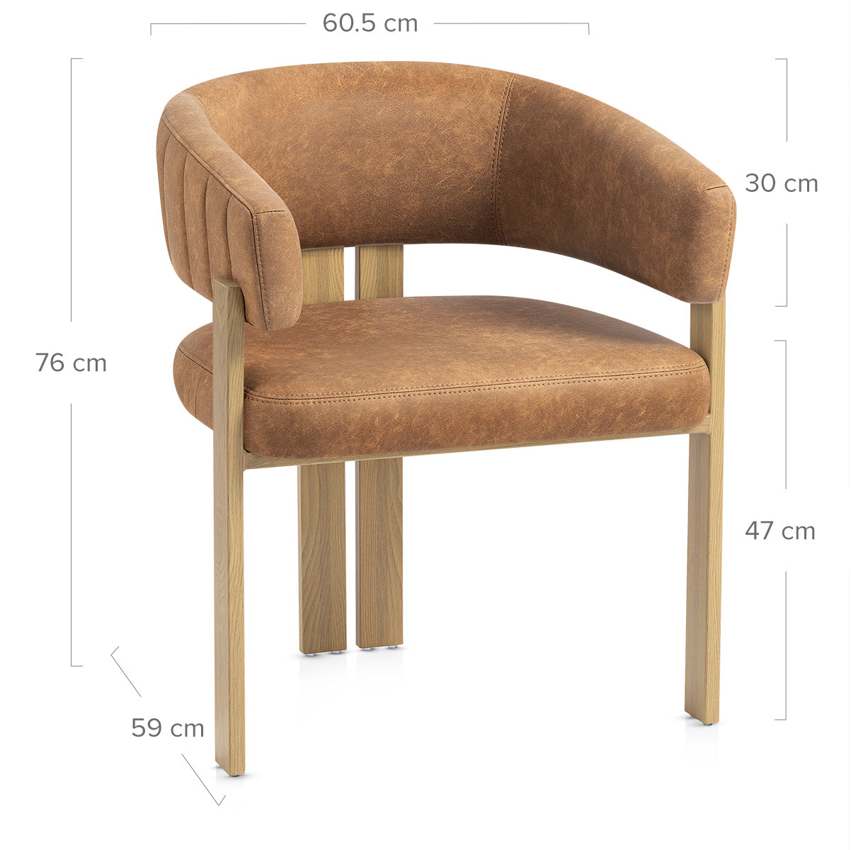 Chaise Métal Faux Cuir - Polo Marron