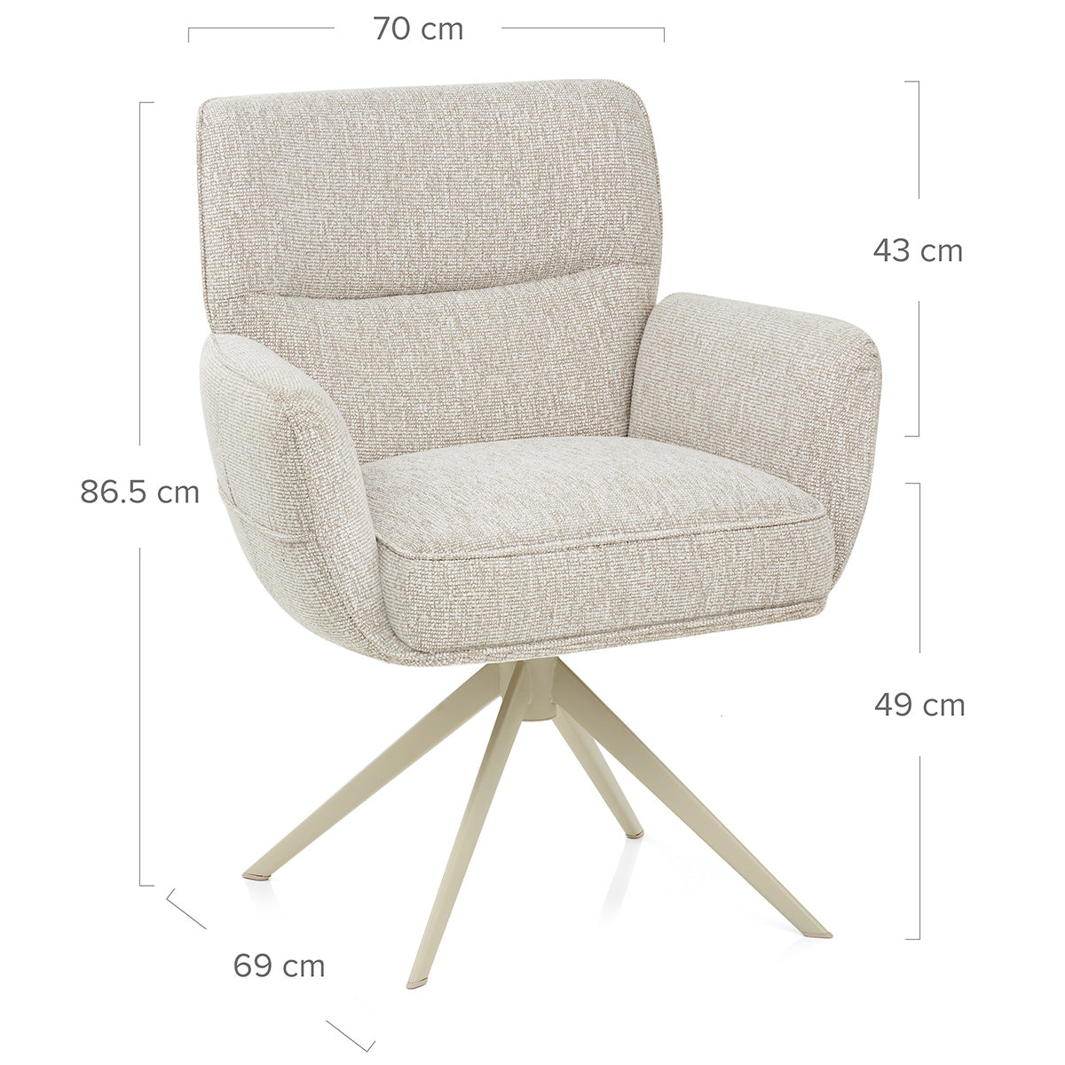 Chaise Tissu - Marbella Crème