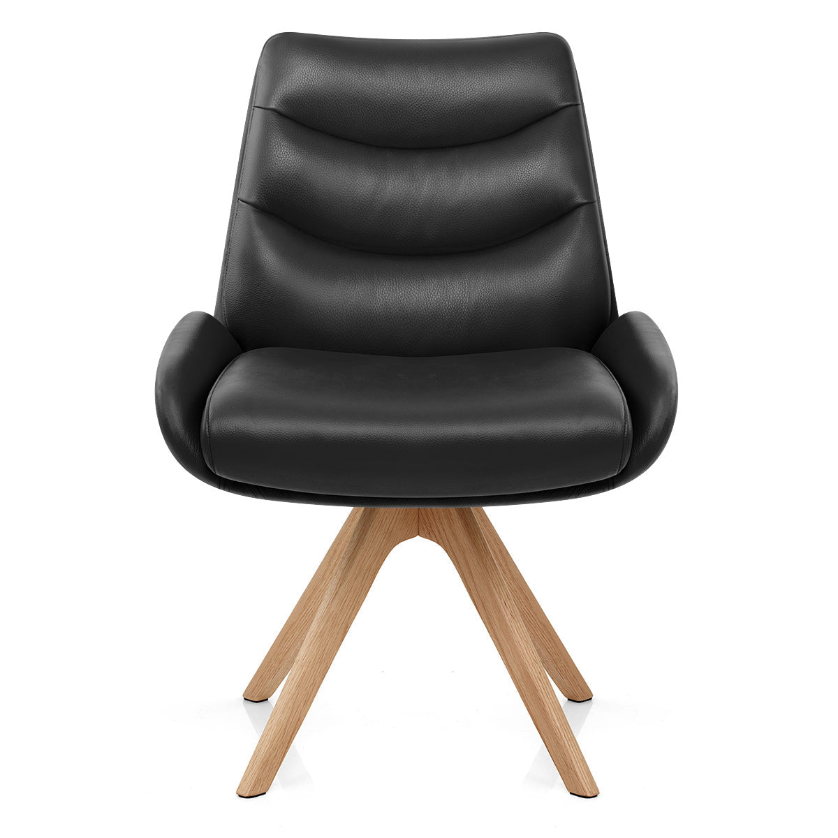 Madrid Real Leather Dining Chair Black