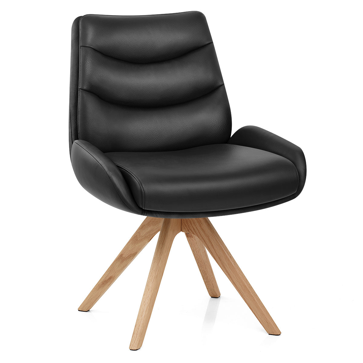 Madrid Real Leather Dining Chair Black