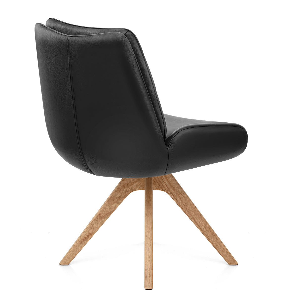 Madrid Real Leather Dining Chair Black